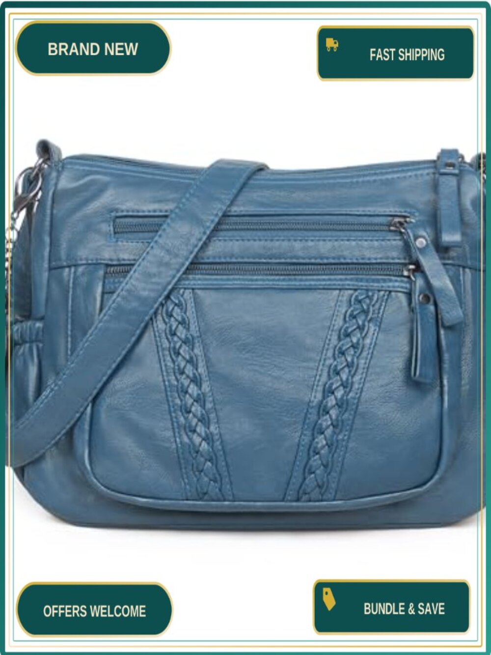 Women's PU Leather Crossbody Bag Tassel Hobo Purse Adjustable Strap